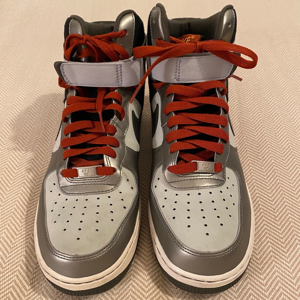 2013 Nike Air Force 1 AF1-82 Silver Gray High Tops - Picture 9 of 12